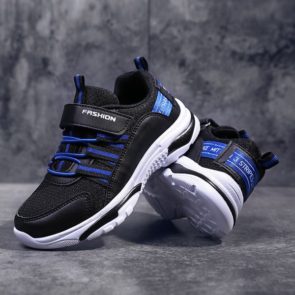 

kids sport shoes boys breathable mesh boys kids trainers comfortable sport shoes for anti-slip boy running, Black