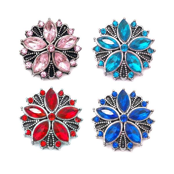

wholesale w009 flower 3d 18mm 25mm metal snap button for bracelet necklace interchangeable jewelry women accessorie findings