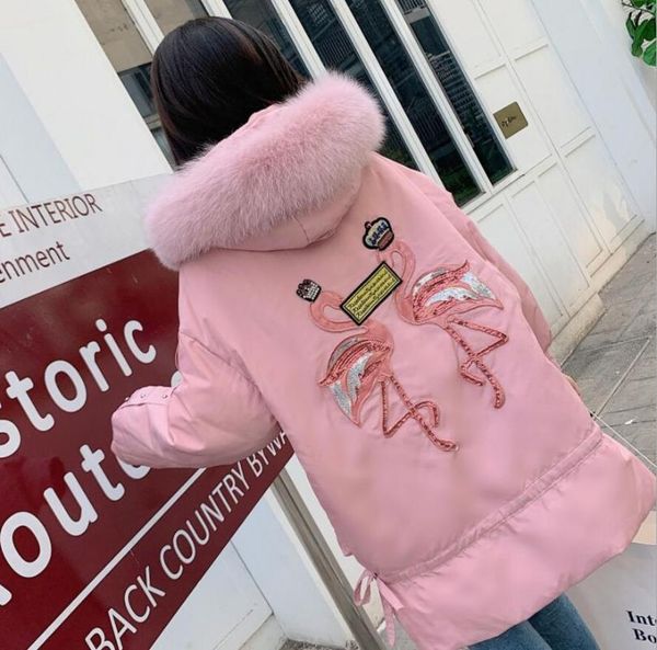 

2020 new student girl women fashion down jacket coat parka warm winter ing, Black
