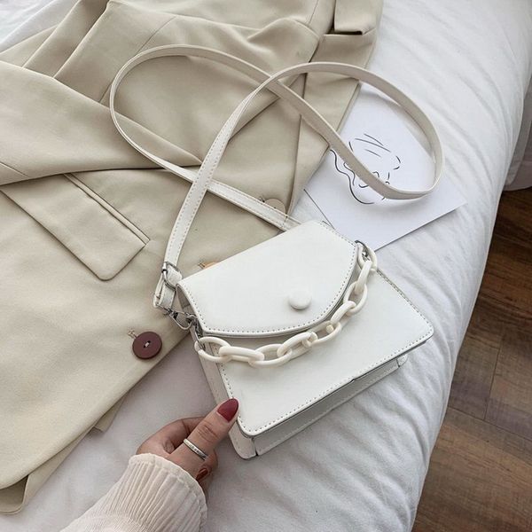 

solid color thick chain small pu leather crossbody bags for women 2020 summer shoulder cross body bag ladies handbags
