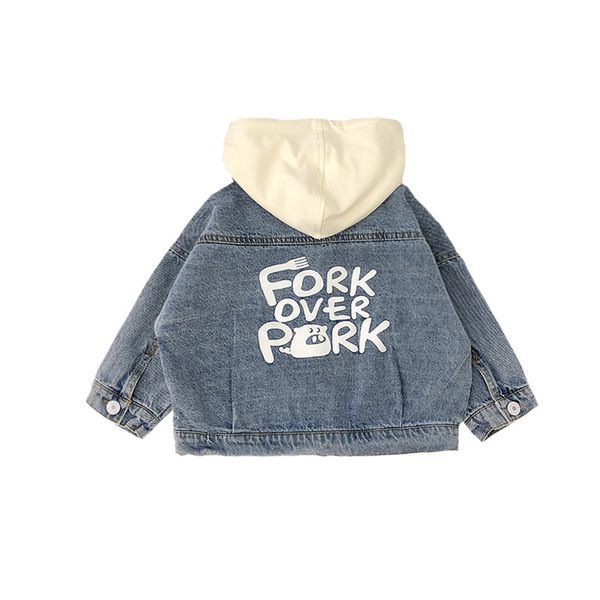 

wlg boys girls jacket kids autumn hooded long sleeve cartoon letter printed coat baby fashion all match outerwear, Blue;gray