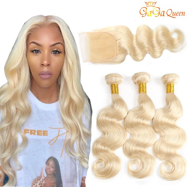 

peruvian human hair bundles with closure 613 blonde peruvian body wave hair bundles with 4x4 lace closure, Black;brown