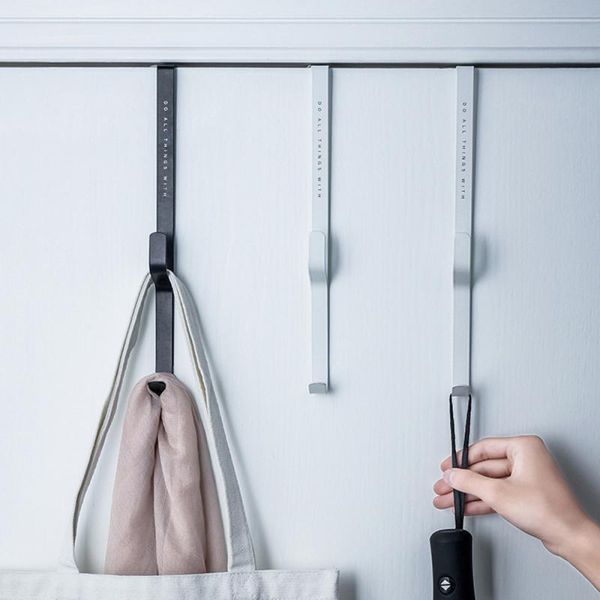 

bedroom door hanger clothes hanging rack plastic home storage organization hooks over the door purse holder for bags towel