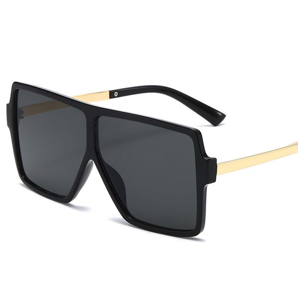 

2020 overszied plastic sunglasses women brand metal suqare classic gradient sun glasses for men oculos masculino, White;black