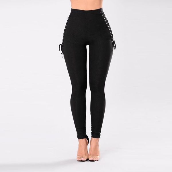 

plus size women black pants pencil 2020 spring fall slim office ladies female high waist trousers pantalon femme#35, Black;white