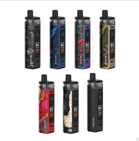 

СМОК RPM80 Kit электронной сигареты 3000mAh 510 Vape батареи с 5 мл RPM80 RPM / RGC Под использование сетки Коническая Катушки 100% Смок Vape