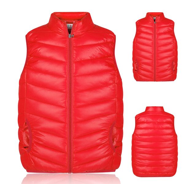 

2-9years kids vest girl boy waistcoat kids boys 4 solid color boy winter vest down feather warm children clothes, Blue