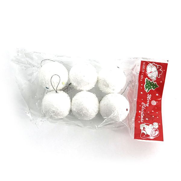 

4cm snowball christmas tree garland decoration accessories 6pcs/1bag as shown