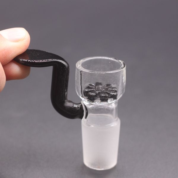 Net kovalar ile nargile bong için siyah kar örgü cam kase ekran kaseleri tutamak 14 18.8 mm erkek kuru bitki borusu sigara içmek