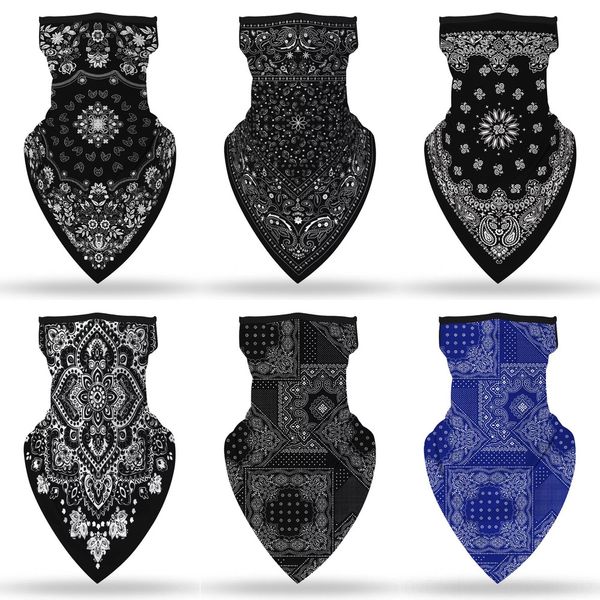 

i36o9 new skull scarf magic headscarf men's and women's cycling face mask pirate bandanas hip headband hop party mask, Black