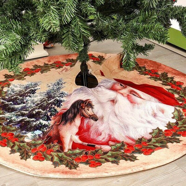 

48 inch christmas tree skirt invisible nylon clasp xmas apron decoration shopping mall l home jupe arbre de noel htq99