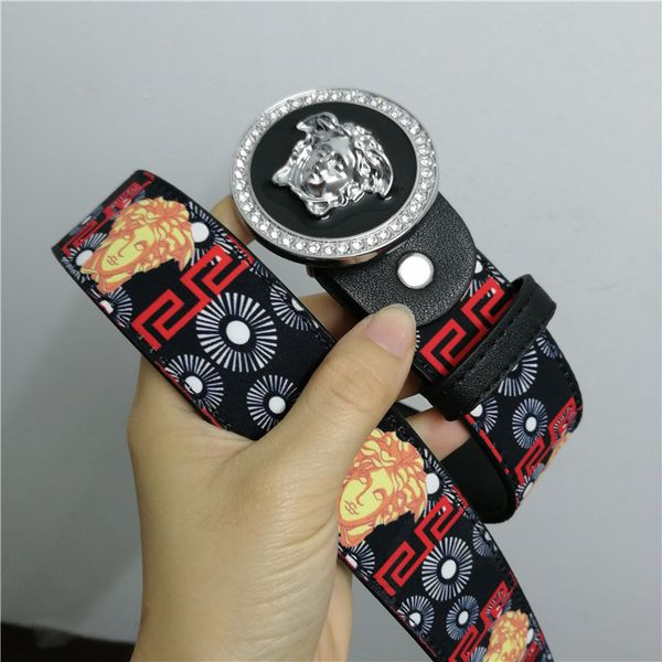 

versace belt medusa кожаный пояс высокосортные мужчины и женщины кожа гладкая пряжка ремень мода ретро печать ремень ширина тела 3,8 см хоро, Black;brown