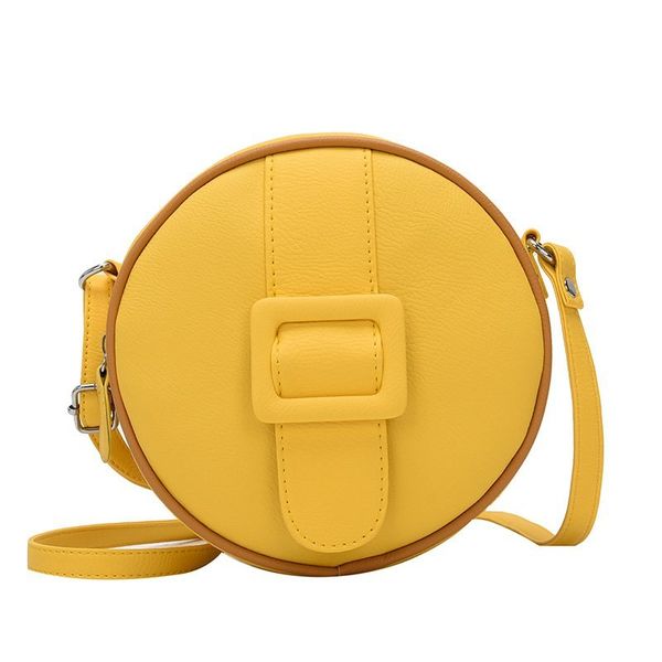 

fashionable ladies shoulder bag round summer female messenger bag imitation leather girl candy color unique bags lightweight
