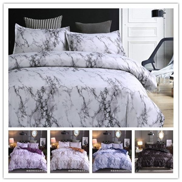 

wholesale marble crevice modern duvet cover set king  full single size bed linen set