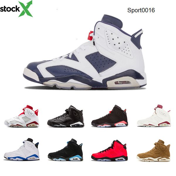 

6 men women basketball shoes unc black cat hare carmine white infrared angry bull sport blue oreo olympic maroon chrome sports sneaker