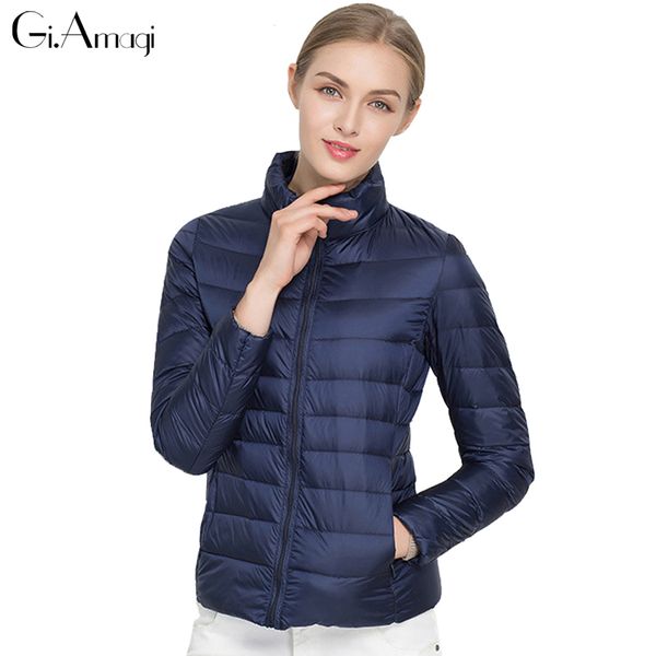

new women jacket coat autumn winter down jacket women casual 90% white duck down coat female fashion ultra light warm outerwear, Black
