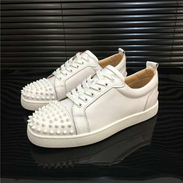 

white platform classic casual shoes casual rivet shoesshoes mens womens sneakers velvet heelback sports tennis t01, Black