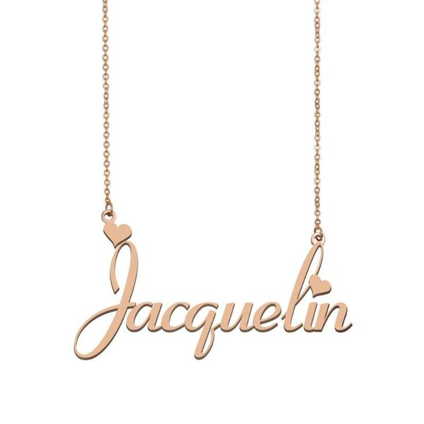 

jacquelin name necklace , custom name necklace for women girls friends birthday wedding christmas mother days gift, Silver