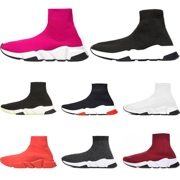 

Hot designer shoes Speed Trainer red grey black white green Flat Classic Socks womens mens trainers Sneakers sports size 36-45