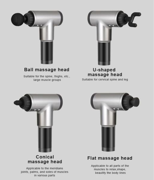 

rechargeable massage gun deep muscle stimulator therapy gun 6 speeds with 4 heads fast delivery in stock