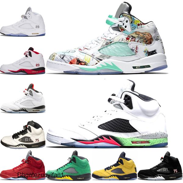 

wings men 5 5s basketball shoes space jam michigan inspire oregon ducks white cement psg black bred trainer sport trainer sneakers
