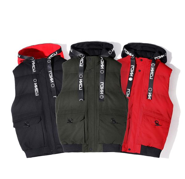 

mens vest winter new thick warm coat uncapped round o neck sleeveless mens vest in winter keep warm, Black;white