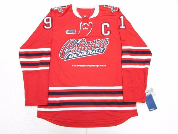 

custom john tavares oshawa generals ohl red premier hockey jersey stitch add any number any name mens hockey jersey xs-6xl, Black;red