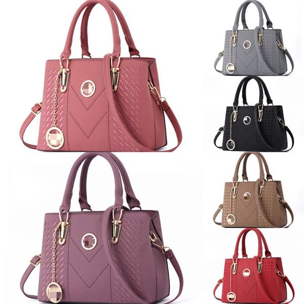 

vintage classic plaid female tote bag 2020 new quality matte leather women's designer handbag lock chain shoulder messenger bags#790