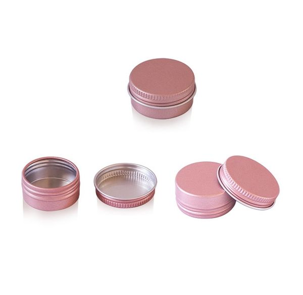 

rose gold 10g 15g 25g 60g aluminum jars lip balm pot skin care cream eyeshadow lipgloss liquid base foundation container tins