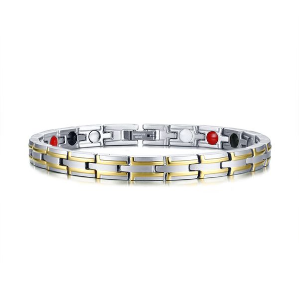 

bicolor women bracelet men with black and red natural stone