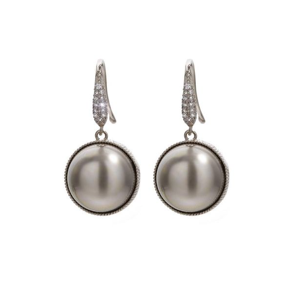 

dangle & chandelier sweet, small, fresh, simple, elegant, micro inlaid with zircon pearl earrings, fashionable and personalized ear stud ear, Silver