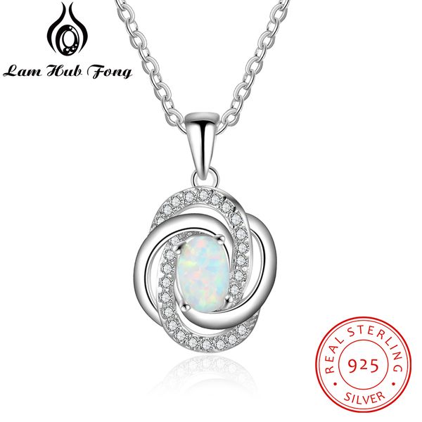 

925 sterling silver pendant necklace with cubic zirconia twist love knot necklace women accessories gift for wife (lam hub fong