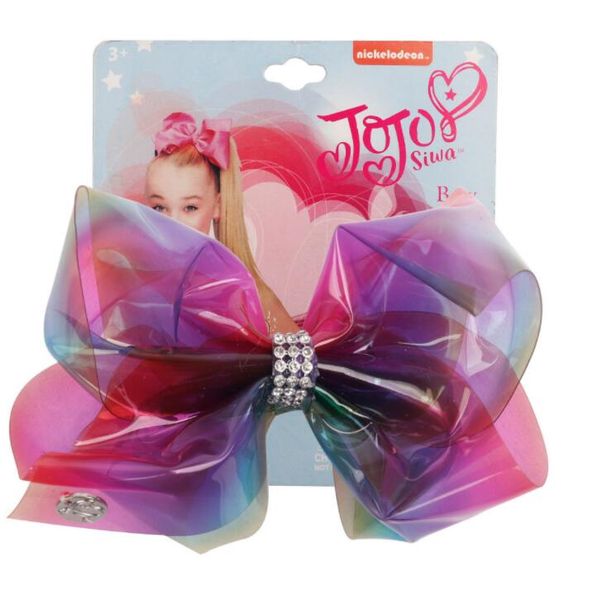 

new rhinestone clear jojo siwa bows girls hair clips jojo siwa kids barrettes baby bb clips designer hair accessories 5.5inch, Golden;white