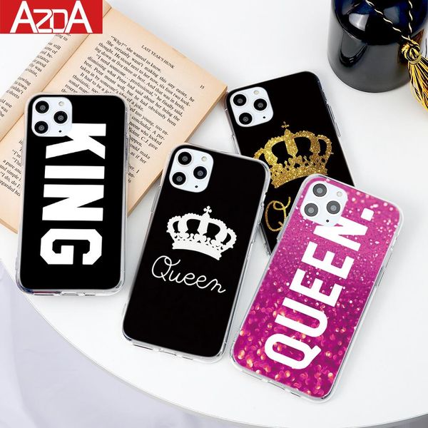 

king queen print soft clear tpu cases for iphone xs max for iphone 11 pro max x xr 5 5s 5c se 2020 7 8 6 6s plus case back cover