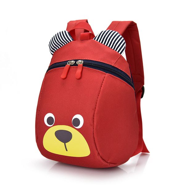 

newly fashion children backpack anti-lost canvas bag cartoon animal bear pattern kindergarten kids baby school bags dod886