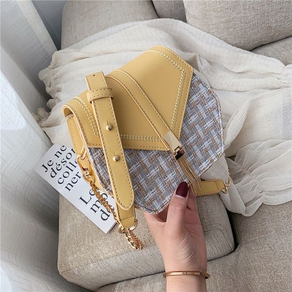 

geometric bag creative polygonal bag hexagonal metal tassel chain shoulder messenger