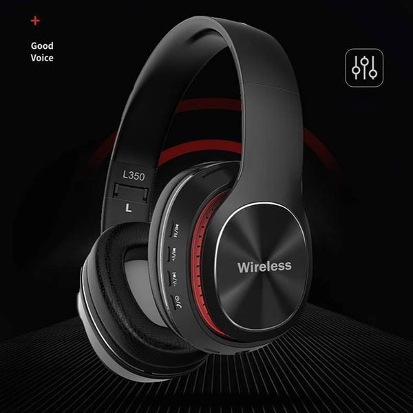 Hot L350 sem fio Bluetooth Headphones fones de ouvido estéreo Sports Headsets Apoio TF 3,5 milímetros AUX de rádio em FM w / headsets gaming Mic