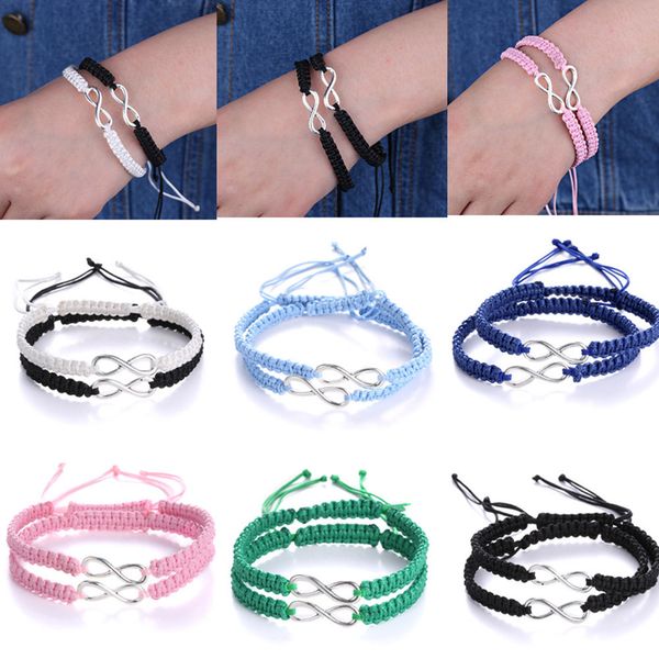 

2019 new couples bracelet lovers bracelet handmade braided weaving bracelets for girlfriend boyfriend women men jewelry, Golden;silver