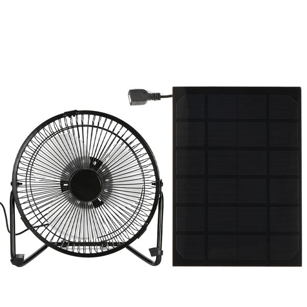 8 Usb Solar Panel Powered Iron Fan 5w Panel Outdoor Home Cooling Ventilation