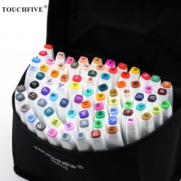 

touchfive art markers sets alcohol ink 30/40/60/80/168 colors anime student design sketch manga alcohol marker pen for drawing