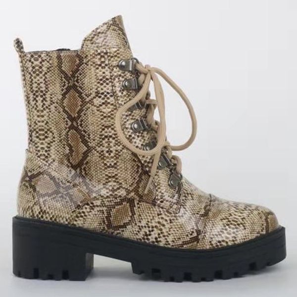 

boots women winter multicolor snake grain platfomrs boots punk cool motorcycle warm snow outdoor zapatos de mujer, Black