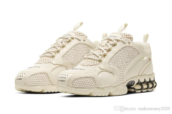 

2020 Stüssy x Zoom Spiridon Caged FOSSIL PURE PLATINUM CQ5486-200 CU1854-001 мужские женские кроссовки 321NIKE Sports Sneaker