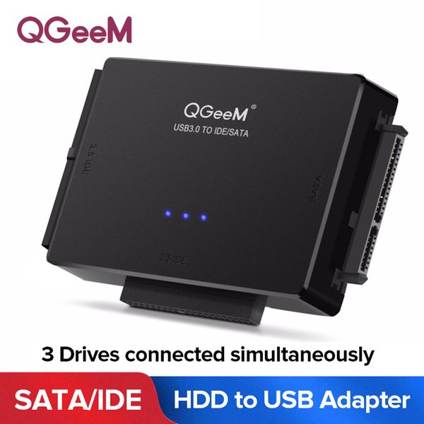

qgeem sata to usb ide adapter usb 3.0 sata 2.5 3.5 hard disk drive hdd ssd converter ide to adapter cable