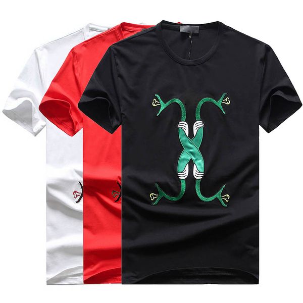 

FF Emblem Luxury Design Designer Male Summer Short Sleeves T Shirt Tee Men Loose Top Plus Size A2007