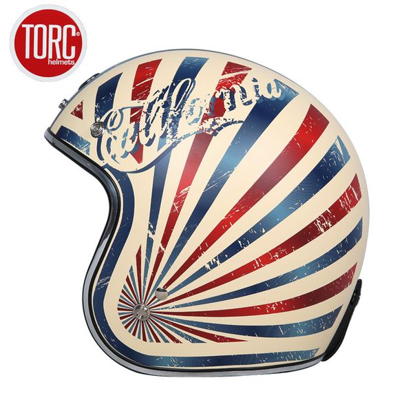 

torc motorcycle helmet motorbike vintage open face 3/4 racing helmet motocross jet retro capacete casque moto dot approved