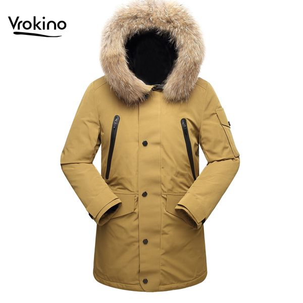 

men's down & parkas 2021 winter jacket fashion hooded solid color casual long warm white duck, Black