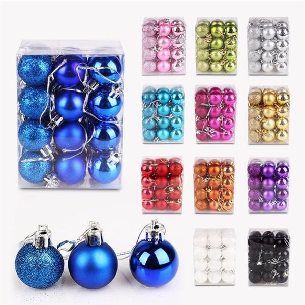 

24pcs lot 30mm christmas tree decor ball bauble hanging xmas party ornament decorations for home christmas decorations wholesale