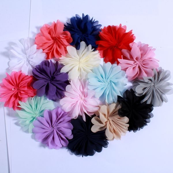 

10pcs 6.5cm fluffy ballerina chiffon fabric flower for dress sunflower lace artificial flowers for wedding decoration
