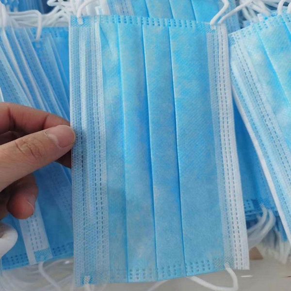 

in stock 3 ply non woven disposable face mask 3 layers anti-dust protective face masks comfortable sanitary mask blue for women men