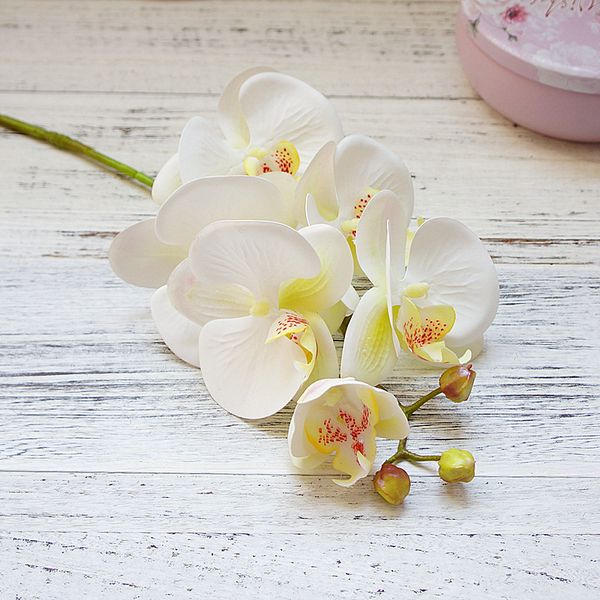 

6 heads artificial fake butterfly orchid flower bouquet home party wedding decor
